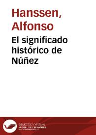 Portada:El significado histórico de Núñez