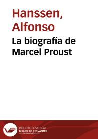 Portada:La biografía de Marcel Proust