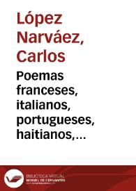 Portada:Poemas franceses, italianos, portugueses, haitianos, ingleses y norteamericanos