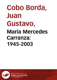Portada:María Mercedes Carranza: 1945-2003