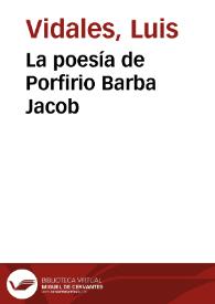 Portada:La poesía de Porfirio Barba Jacob