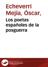Portada:Los poetas españoles de la posguerra