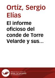 Portada:El informe oficioso del conde de Torre Velarde y sus noticias sobre D. Pedro Fermín de Vargas y Bárbara Forero