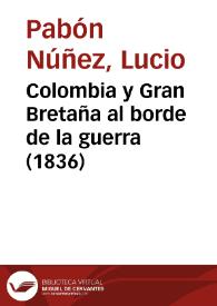 Portada:Colombia y Gran Bretaña al borde de la guerra (1836)