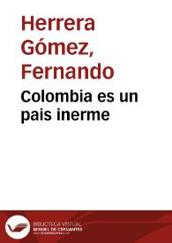 Portada:Colombia es un pais inerme