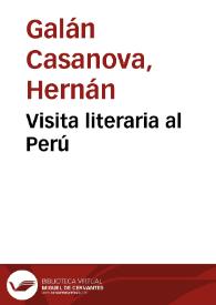 Portada:Visita literaria al Perú