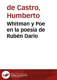 Portada:Whitman y Poe en la poesía de  Rubén Darío