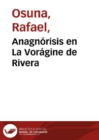 Portada:Anagnórisis en La Vorágine de Rivera