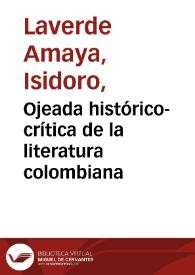 Portada:Ojeada histórico-crítica de la literatura colombiana