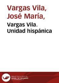 Portada:Vargas Vila. Unidad hispánica