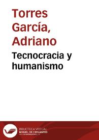 Portada:Tecnocracia y humanismo