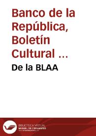 Portada:De la BLAA