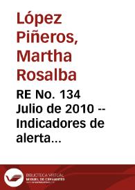 Portada:RE No. 134 Julio de 2010 -- Indicadores de alerta temprana para América Latina