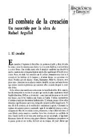 Portada:El combate de la creación. Un recorrido por la obra de Rafael Argullol / Carlos M. Moreno