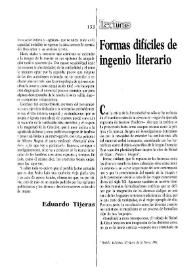 Portada:Formas difíciles del ingenio literario / Francisco Gutiérrez C.