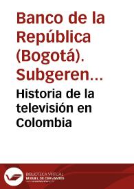 Portada:Historia de la televisión en Colombia