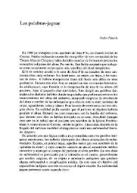Portada:Las palabras-jaguar / Pedro Pitarch