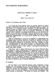 Portada:Santiago Ramón y Cajal / por Pedro Laín Entralgo