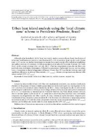 Portada:Urban heat island analysis using the ‘local climate zone’ scheme in Presidente Prudente, Brazil / Renata dos Santos Cardoso and Margarete Cristiane de Costa Trindade Amorim