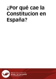 Portada:¿Por qué cae la Constitucion en España?