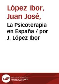 Portada:La Psicoterapia en España / por J. López Ibor