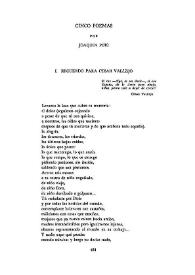 Portada:Cinco poemas / por Joaquín Puig