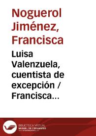 Portada:Luisa Valenzuela, cuentista de excepción / Francisca Noguerol