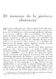Portada:El mensaje de la pintura abstracta / Pedro Laín Entralgo