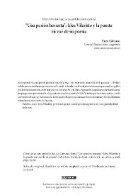 Portada:\"Una pasión honesta”: Idea Vilariño y la puesta en voz de su poesía
 / Enzo Cárcano