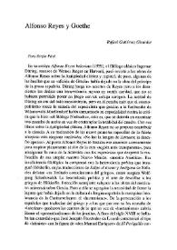 Portada:Alfonso Reyes y Goethe / Rafael Gutiérrez Girardot