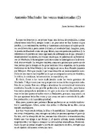 Portada:Antonio Machado: las voces traicionadas (2)  / Juan Antonio Masoliver