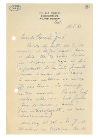 Portada:Carta de Max Aub a Camilo José Cela. Melton Mowbray, 18 de mayo de 1961