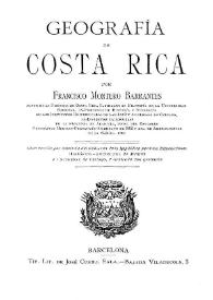 Portada:Geografía de Costa Rica / por Francisco Montero Barrantes