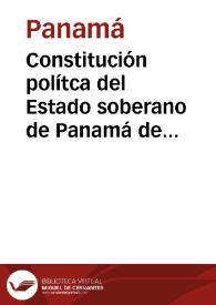 Portada:Constitución polítca del Estado soberano de Panamá de 1865