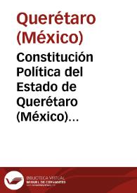 Portada:Constitución Política del Estado de Querétaro (México) 1833