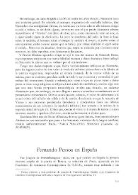 Portada:Fernando Pessoa en España / Nicolás Estremera y Luisa Trías
