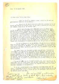 Portada:Carta de María Zambrano a Camilo José Cela. Roma, 14 de mayo de 1962
