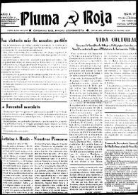 Portada:Pluma Roja : Órgano del Radio Comunista