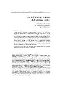 Portada:Los instrumentos músicos de Meléndez Valdés / Antonio Gallego Gallego