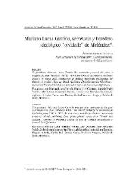 Portada:Mariano Lucas Garrido, secretario y heredero ideológico "olvidado" de Meléndez / Antonio Astorgano Abajo