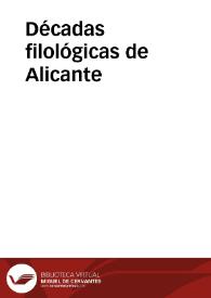 Portada:Décadas filológicas de Alicante