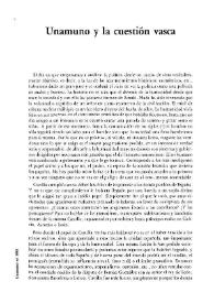 Portada:Unamuno y la cuestión vasca / Miguel Manrique
