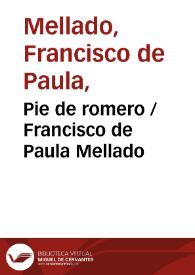 Portada:Pie de romero / Francisco de Paula Mellado