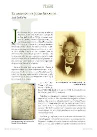 Portada:El archivo de Julio Senador / José Delfín Val