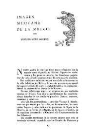 Portada:Imagen mexicana de la muerte / por Ernesto Mejía Sánchez