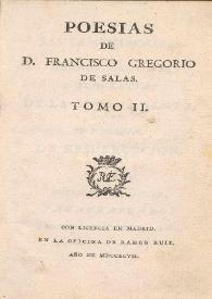 Portada:Poesias de D. Francisco Gregorio de Salas. Tomo II