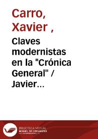Portada:Claves modernistas en la "Crónica General" / Javier Carro
