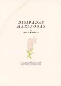 Portada:Disipadas mariposas / por Juan Gil-Albert