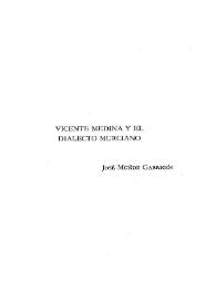 Portada:Vicente Medina y el dialecto murciano / José Muñoz Garrigós