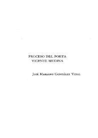 Portada:Proceso del poeta Vicente Medina / José Mariano González Vidal